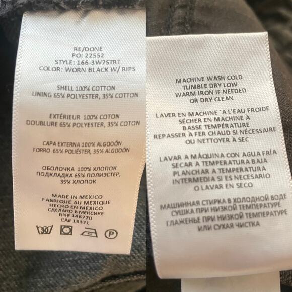 NWT RE/DONE 70s High Waist Distressed Straight Leg Rip Jeans Size 30 - Picture 9 of 9